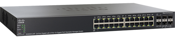 SG500X-24P 24-Port Gigabit PoE Ethernet Switch with 10 Gigabit Uplinks